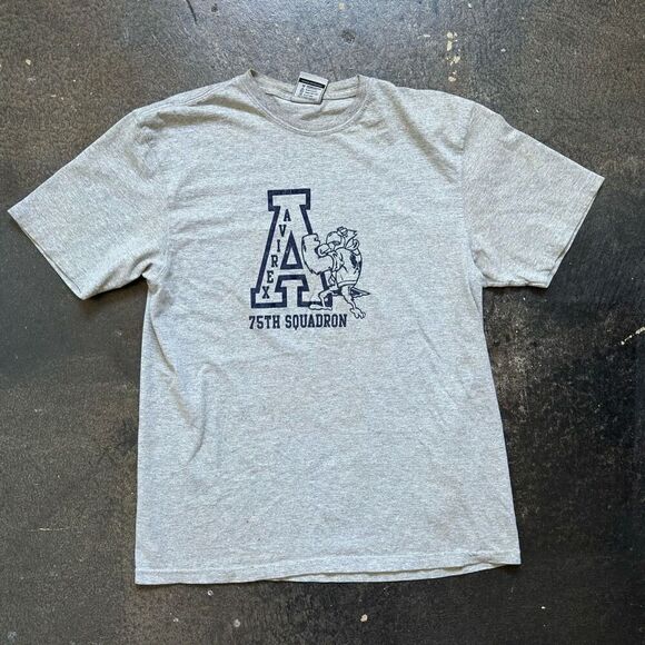 Avirex Grey Men’s Short Sleeve Grey T-Shirt Army Style size Large 2000s Style - Picture 1 of 16